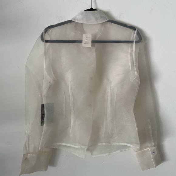 SEPARATE ELLEMENTS see through button down blouse Classy size 10 - Picture 2 of 5